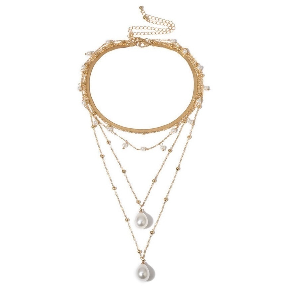 ✨ Imitation Pearl Goldtone Layered Necklace: Elegance Meets Versatility ✨